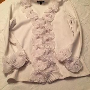 White zip up sweater